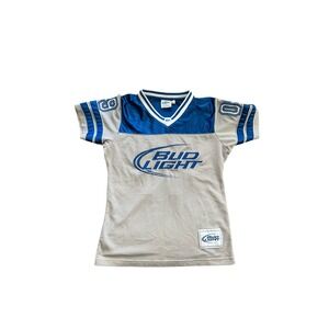 Bud Light Football‎ Jersey Mesh Shirt Beer Graphic Tee 09 Adult Medium